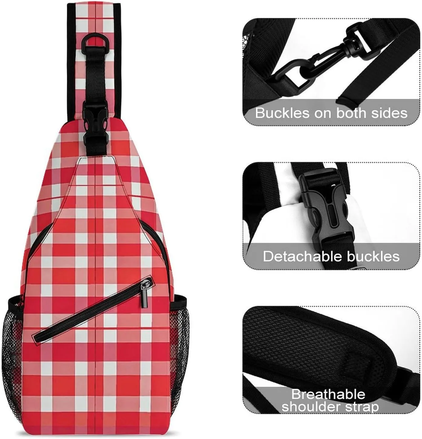 Crossbody Sling Bag Father Christmas Backpack Sling Bag Travel Hiking Chest Bag Shoulder Bag Daypack