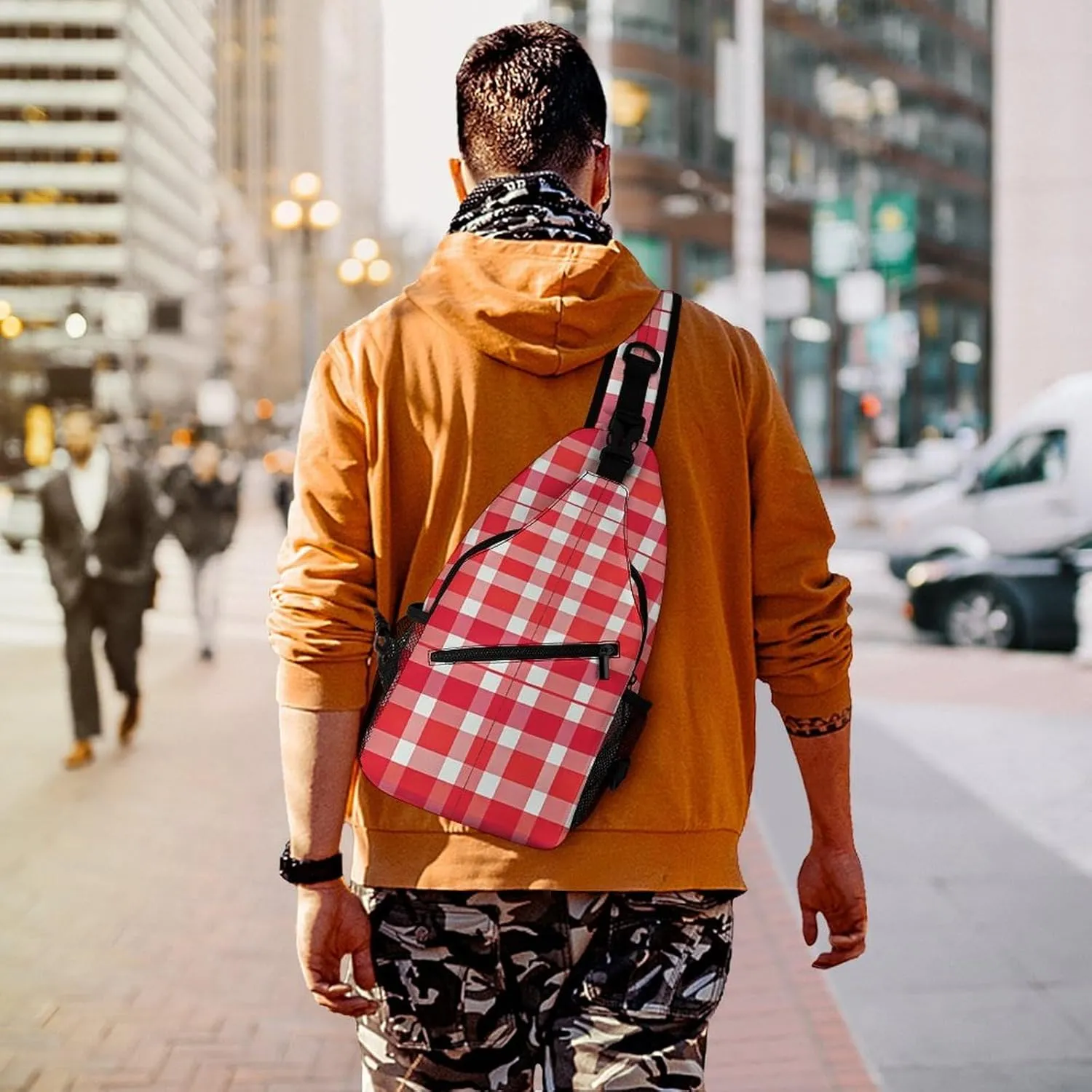 Crossbody Sling Bag Father Christmas Backpack Sling Bag Travel Hiking Chest Bag Shoulder Bag Daypack