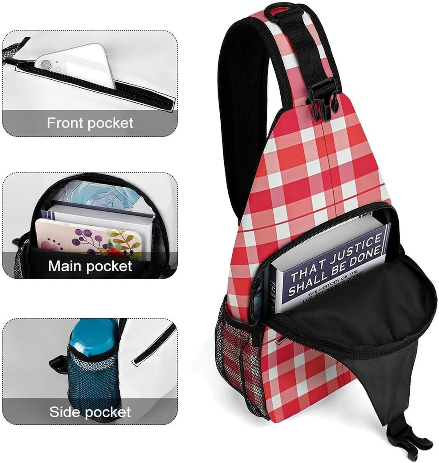 Crossbody Sling Bag Father Christmas Backpack Sling Bag Travel Hiking Chest Bag Shoulder Bag Daypack