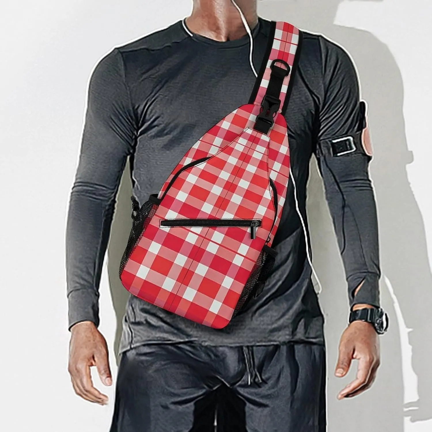 Crossbody Sling Bag Father Christmas Backpack Sling Bag Travel Hiking Chest Bag Shoulder Bag Daypack