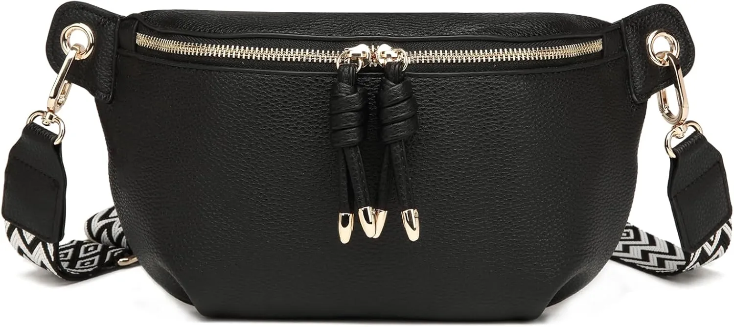 Crossbody Sling Bag Purse for Women - Small Chest Fanny Pack Trendy Travel Faux Leather Cross Body Bags with Adjustable Strap
