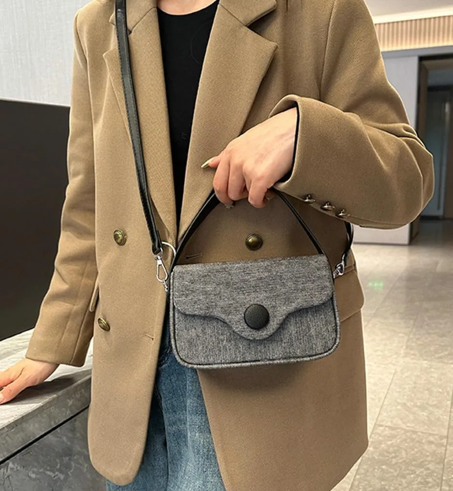 Crossbody Tote Bag for Women Cute Small Canvas Shoulder Bag Trendy Y2k Hobo Handbag Purse