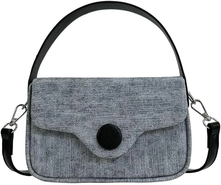 Crossbody Tote Bag for Women Cute Small Canvas Shoulder Bag Trendy Y2k Hobo Handbag Purse