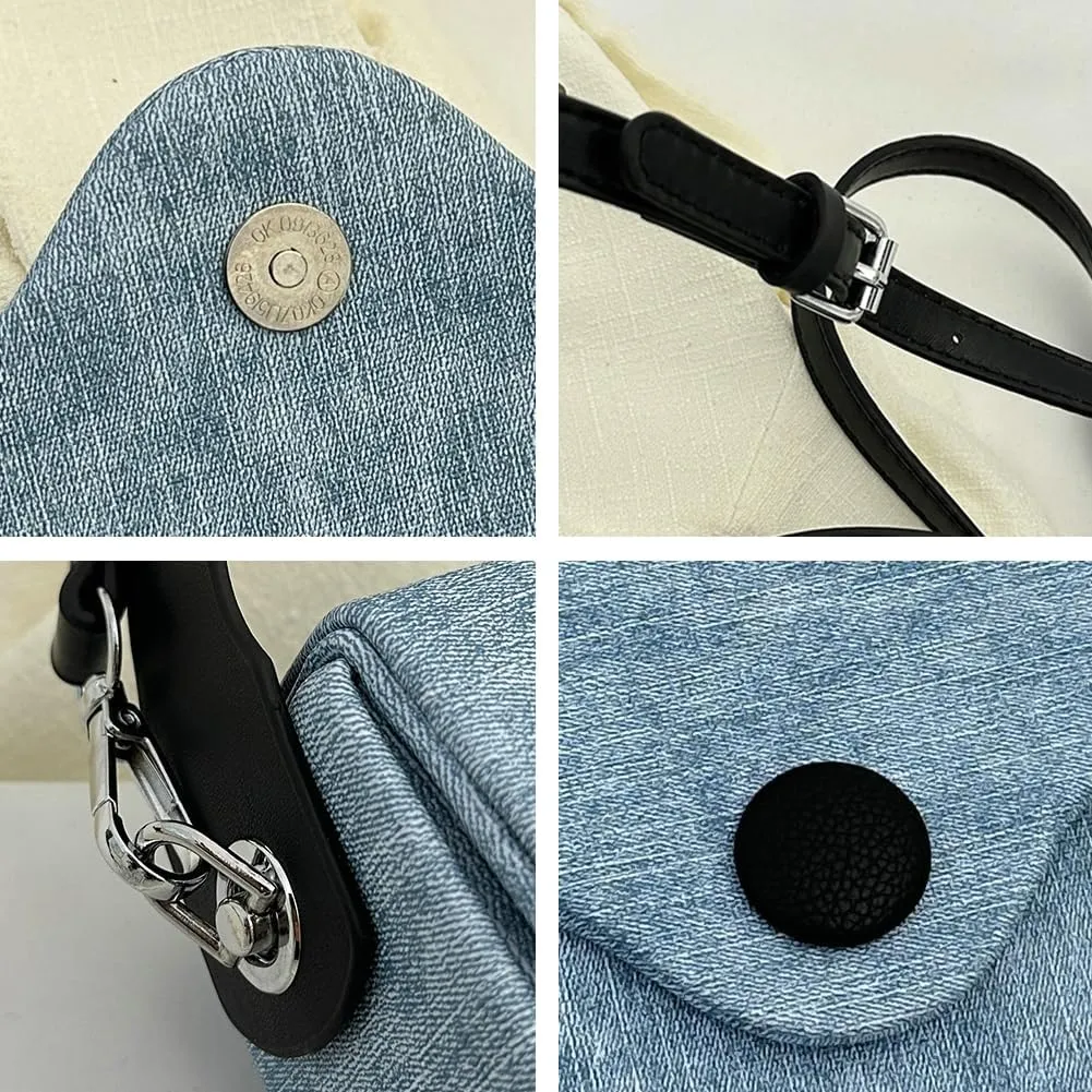 Crossbody Tote Bag for Women Cute Small Canvas Shoulder Bag Trendy Y2k Hobo Handbag Purse
