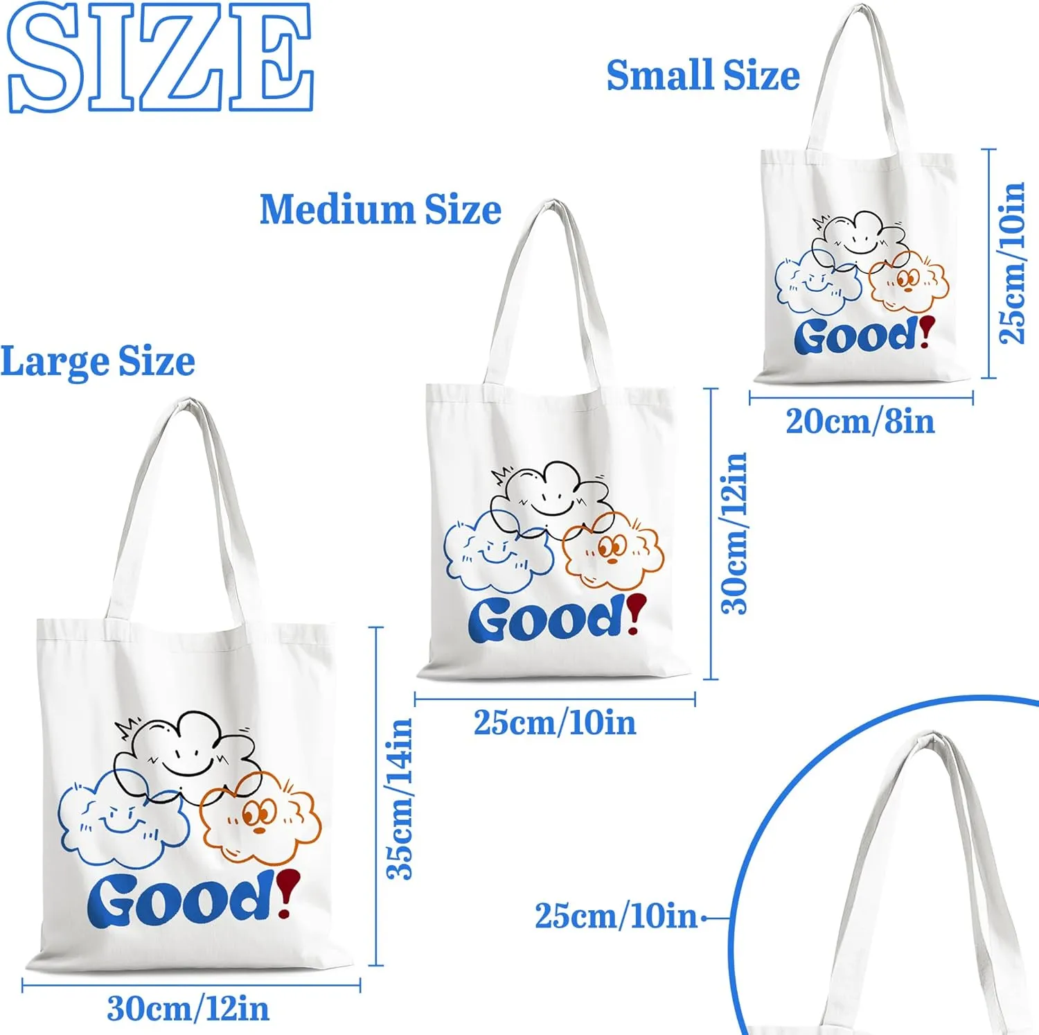Custom Canvas Tote Bags with Logo Image Text, Personalized Grocery Shopping Bags for Business, Promotion, Activity