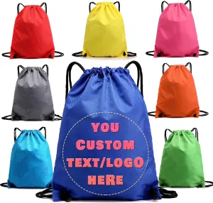 Custom Drawstring Backpacks with Custom Logos, Personalized Bulk Bags for Men,Women for Gym, Camping, Beach (water-resistant diamond plaid)