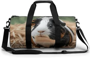 Cute Guinea Pigs Gym Bag Small Travel Duffle Bag with Compartment Carry On Weekender Bag for Women Men