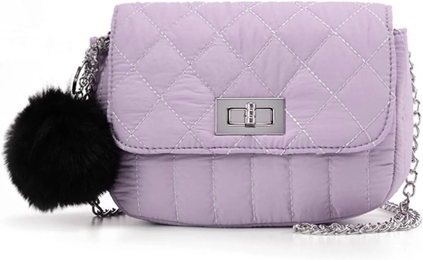Cute Purses for Teen Girls Gifts, Small Purse and Quilted Crossbody Bags for Women with Chain, Nylon