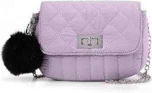 Cute Purses for Teen Girls Gifts, Small Purse and Quilted Crossbody Bags for Women with Chain, Nylon