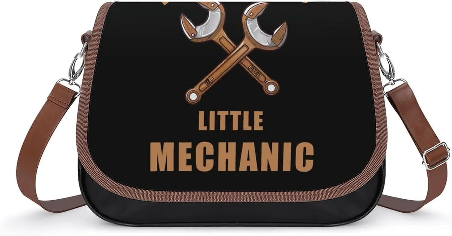 Daddy's Little Mechanic Crossbody Purses for Women PU Leather Shoulder Bag Handbag Clucth