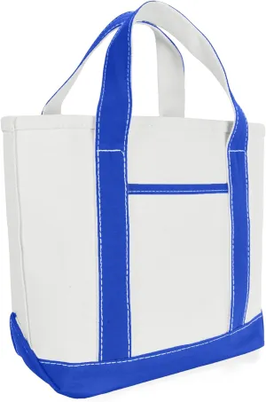 DALIX 14" Mini Small Cotton Canvas Party Favor Wedding Gift Tote Bag in Royal Blue
