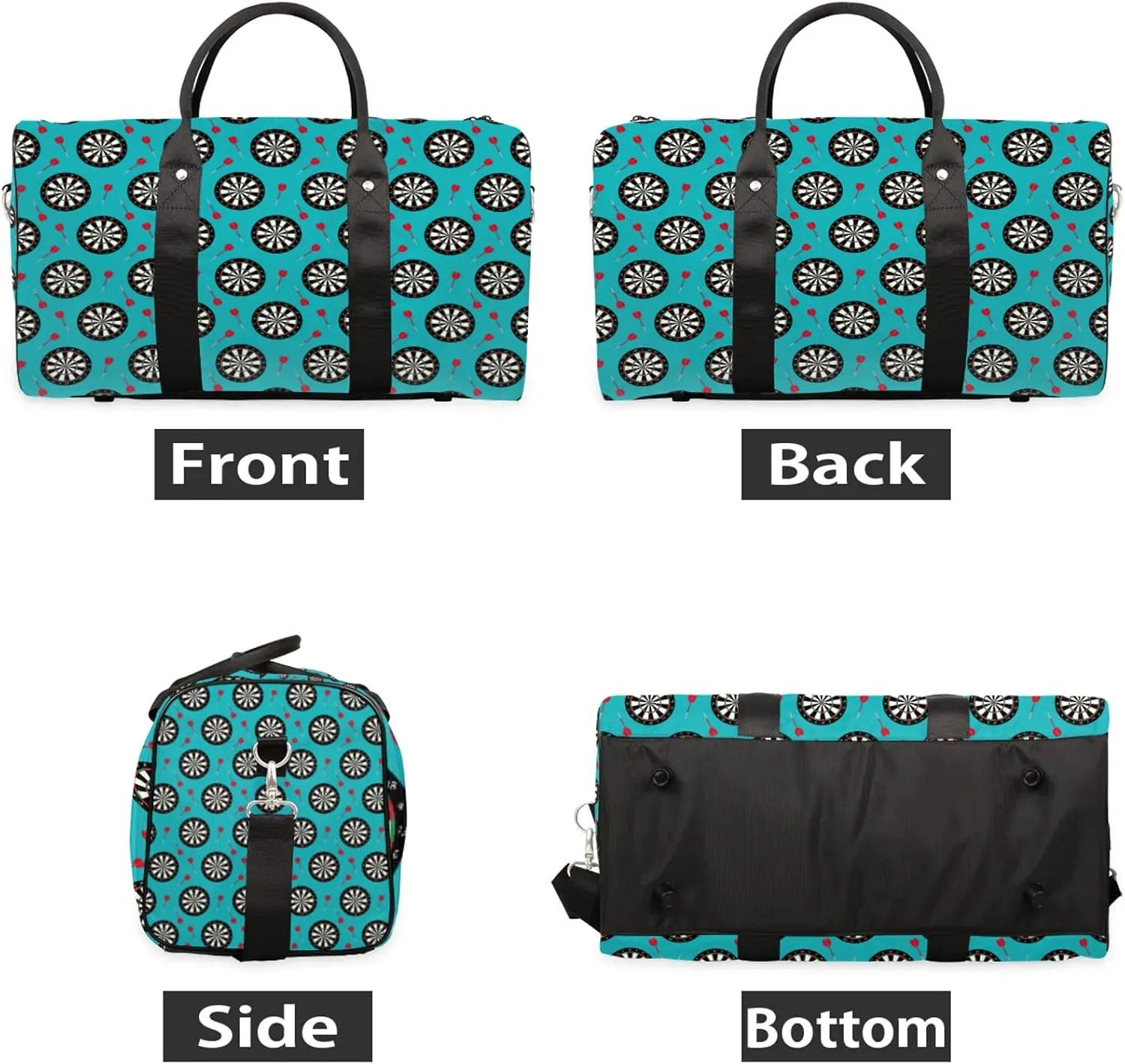 Dart Board Travel Duffle Bag, Weekender Bags for Women Men Light Blue Carry on Overnight Bag Waterproof Gym Bags, Hospital Bag for Labor and Delivery
