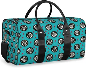 Dart Board Travel Duffle Bag, Weekender Bags for Women Men Light Blue Carry on Overnight Bag Waterproof Gym Bags, Hospital Bag for Labor and Delivery