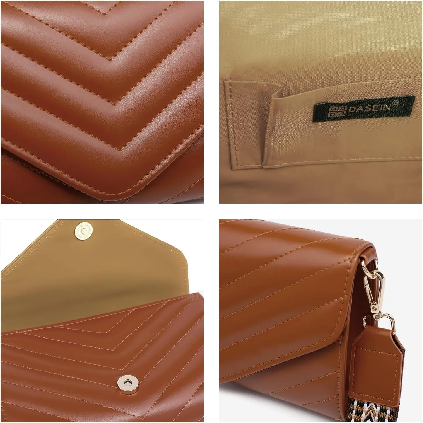 Dasein Women Small Quilted Crossbody Bags Stylish Designer Evening Bag Clutch Purses and Handbags with Chain Shoulder Strap
