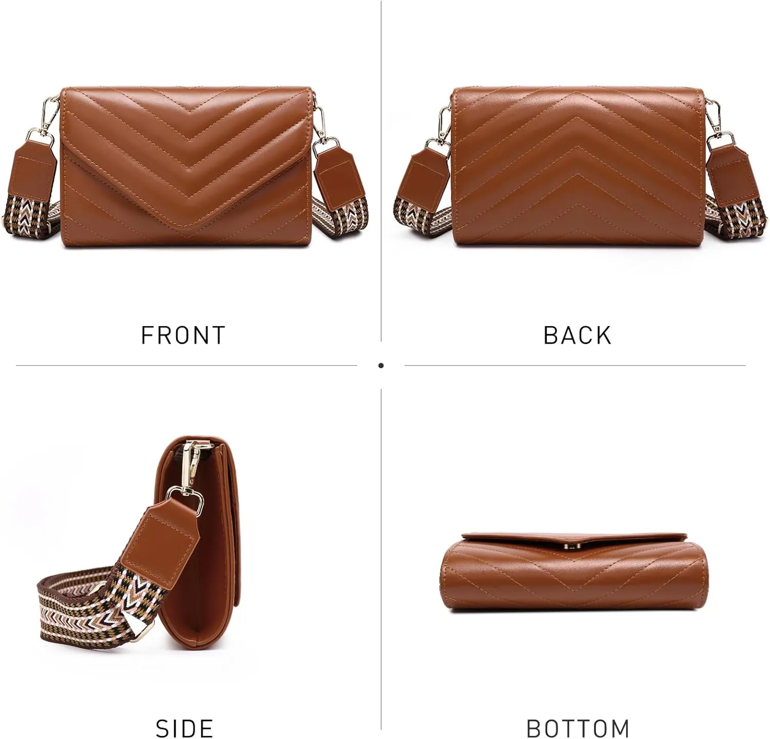 Dasein Women Small Quilted Crossbody Bags Stylish Designer Evening Bag Clutch Purses and Handbags with Chain Shoulder Strap