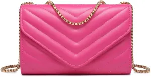 Dasein Women Small Quilted Crossbody Bags Stylish Designer Evening Bag Clutch Purses and Handbags with Chain Shoulder Strap