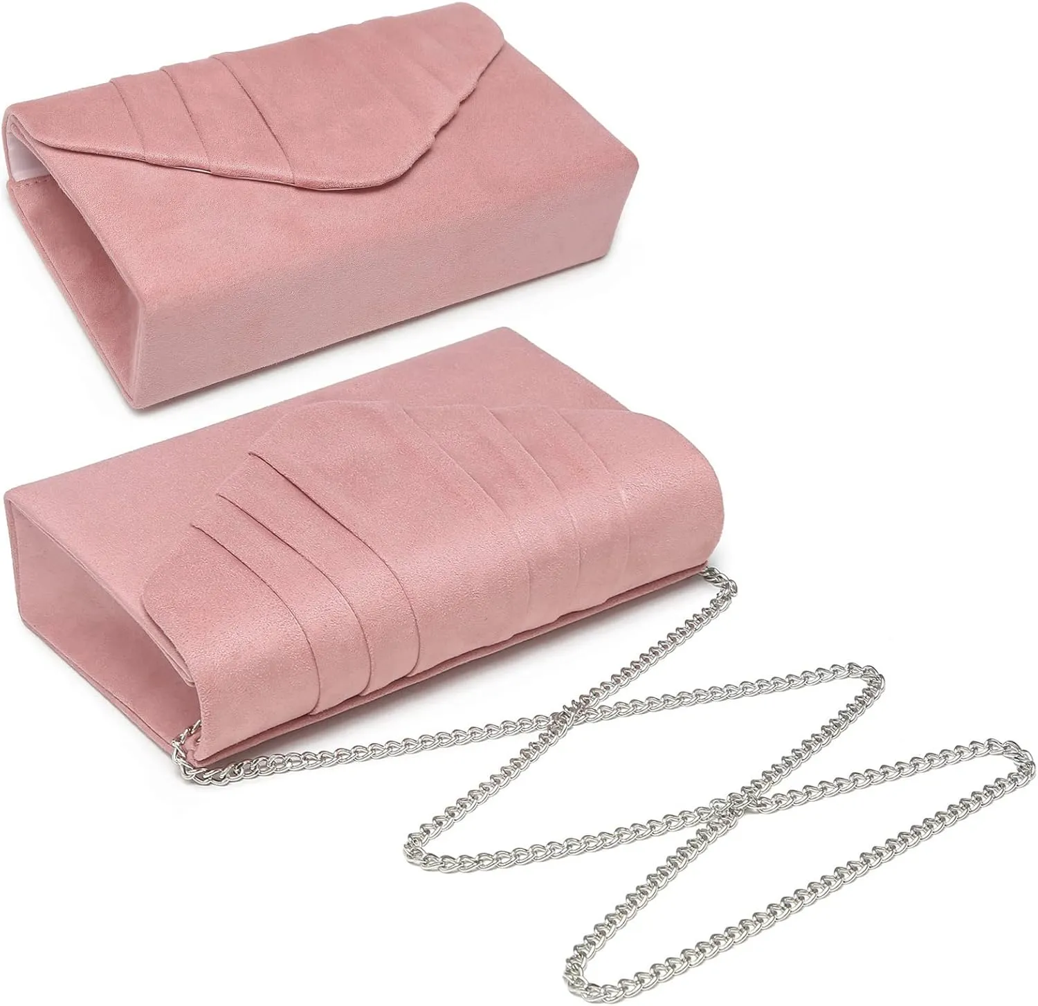Dasein Women's Evening Bag Pleated Envelope Clutch Handbag Wedding Party Bridal Purse