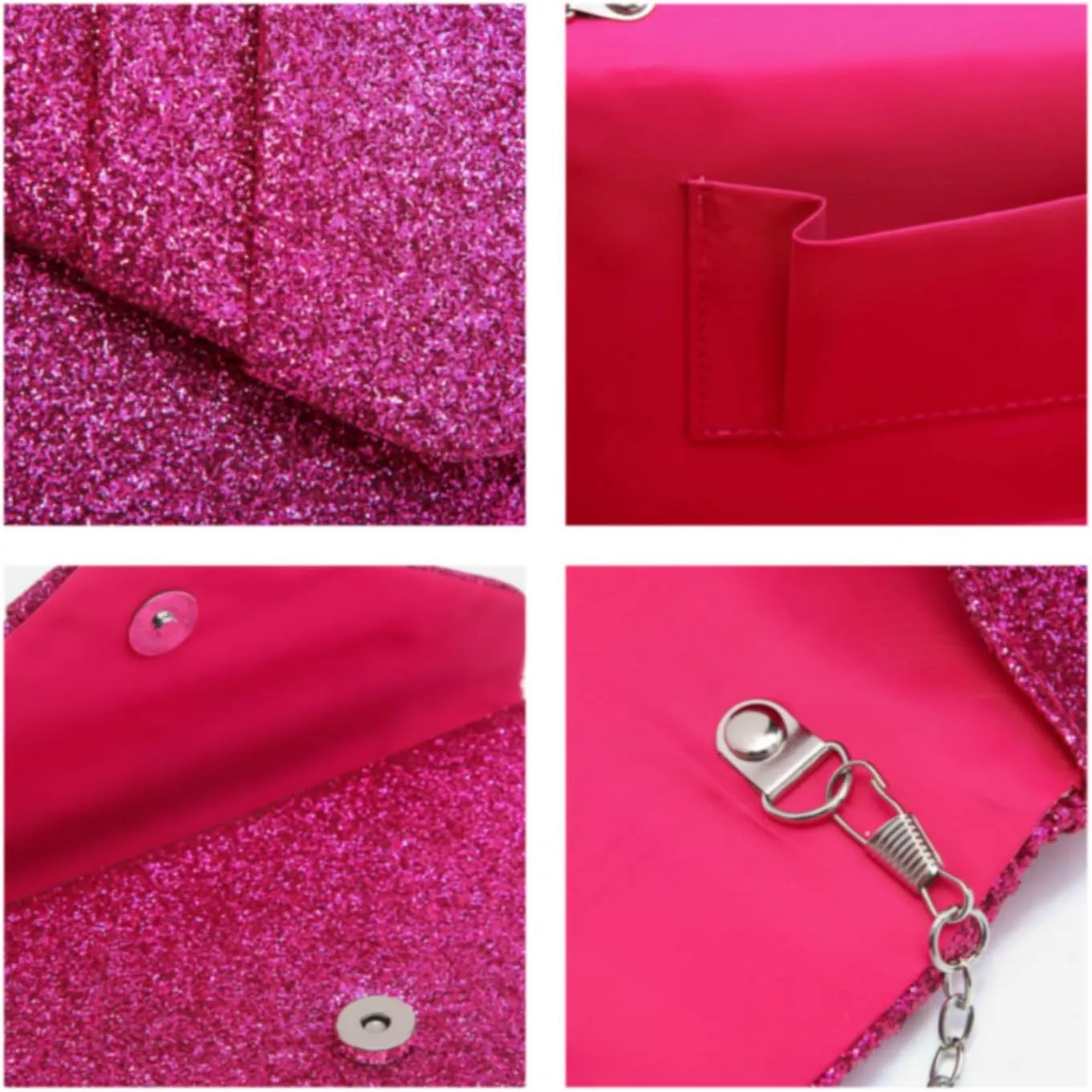 Dasein Women's Evening Bag Pleated Envelope Clutch Handbag Wedding Party Bridal Purse