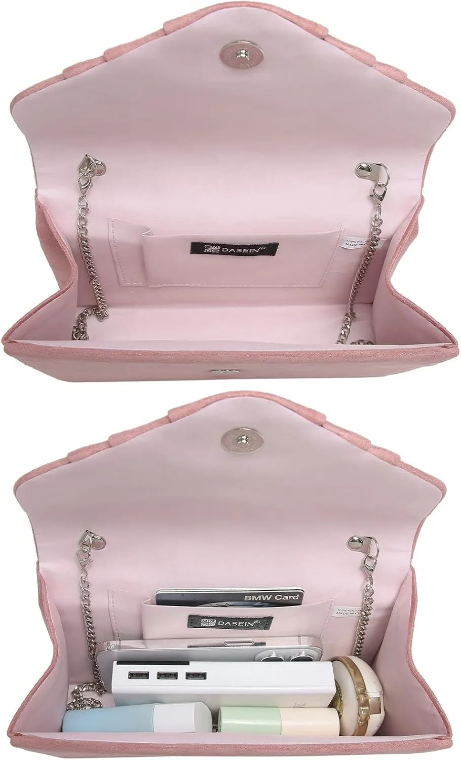 Dasein Women's Evening Bag Pleated Envelope Clutch Handbag Wedding Party Bridal Purse
