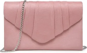 Dasein Women's Evening Bag Pleated Envelope Clutch Handbag Wedding Party Bridal Purse