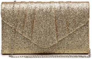 Dasein Women's Evening Bag Pleated Envelope Clutch Handbag Wedding Party Bridal Purse