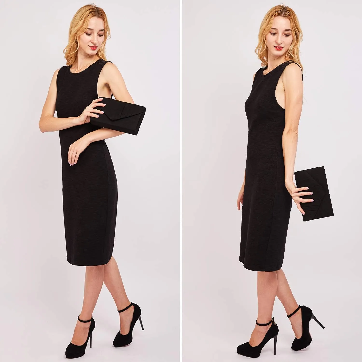 Dasein Women's Evening Bag Pleated Envelope Clutch Handbag Wedding Party Bridal Purse