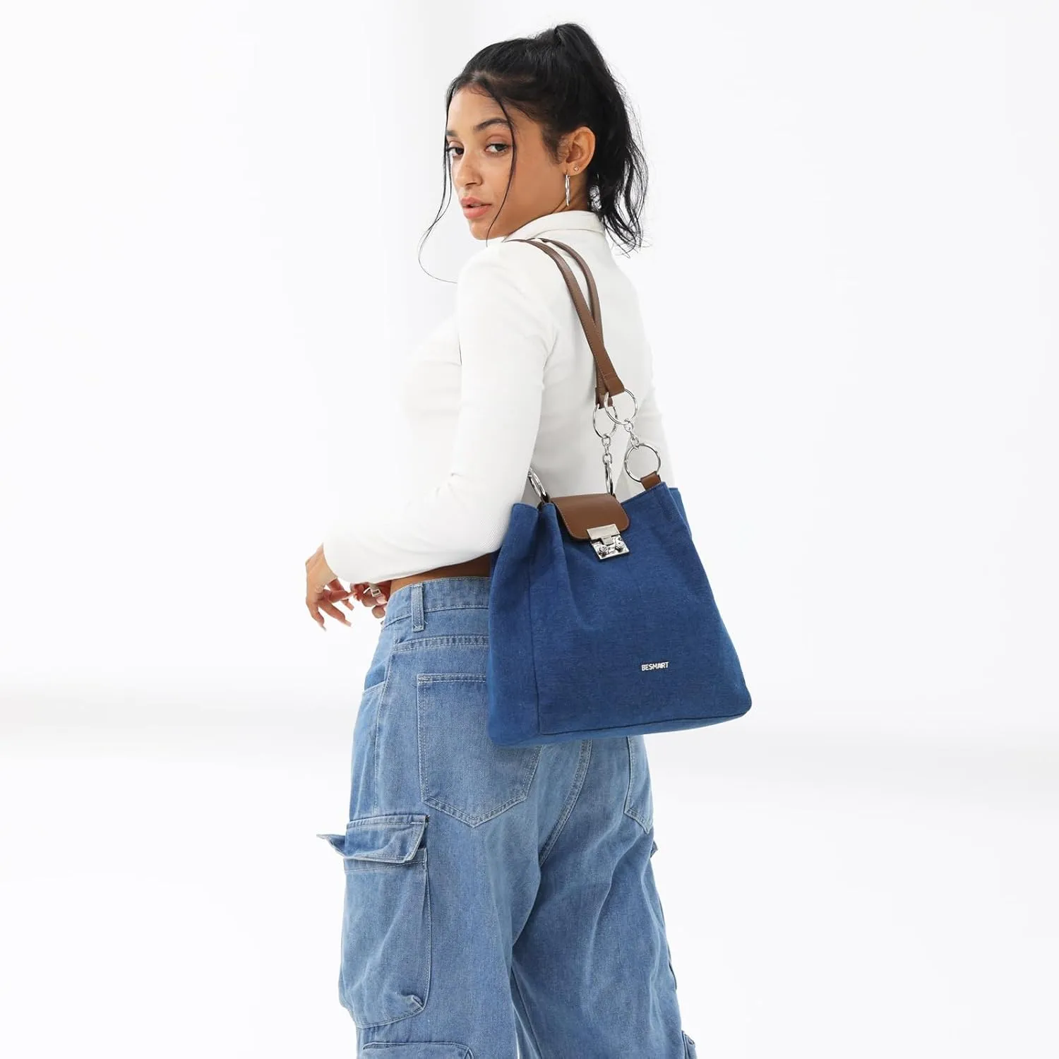 Denim Crossbody Bag Quilted Shoulder Bags for Women