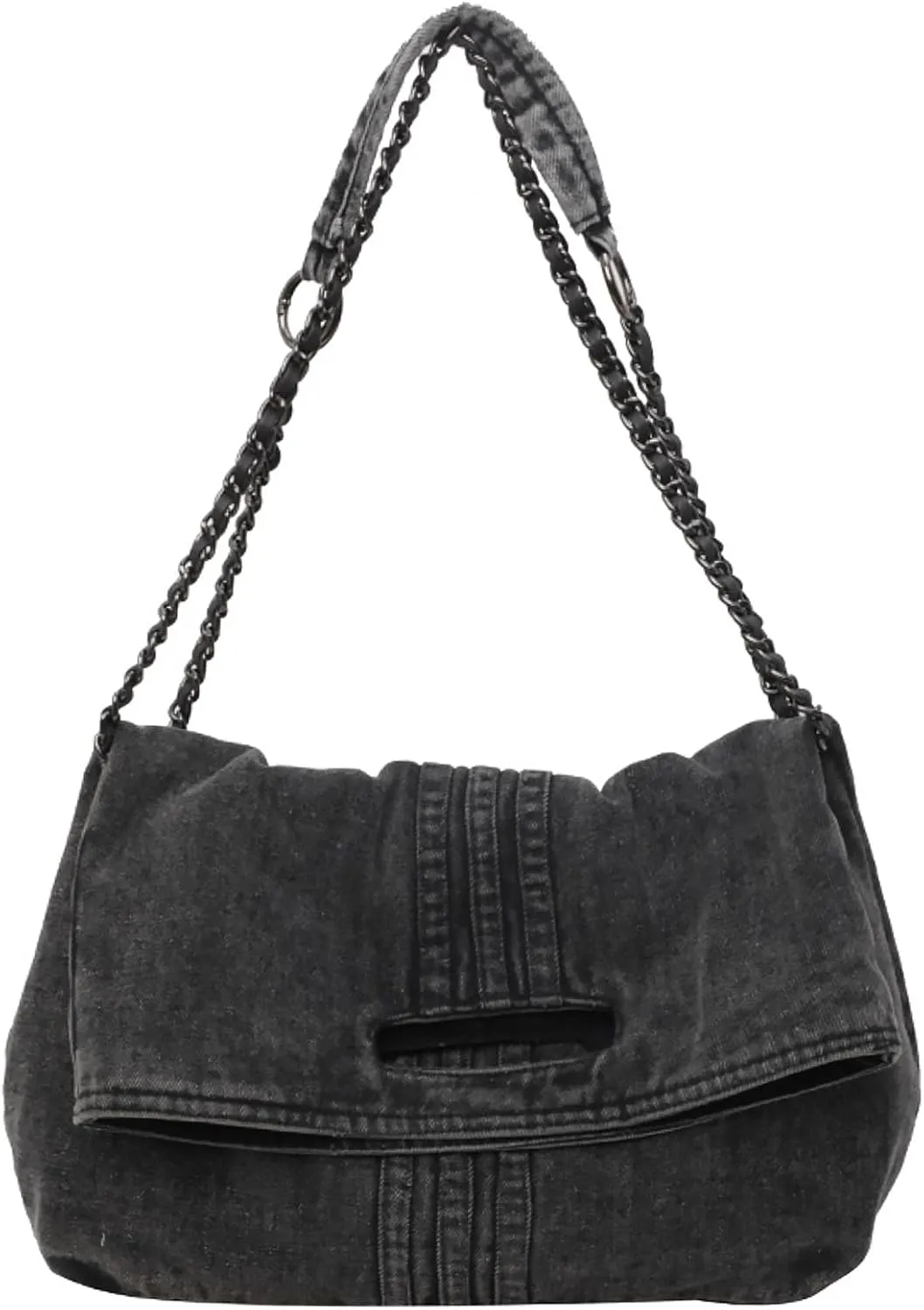 Denim Purse for Women Jean Purses Black Women's Denim Tote Bag Jean Shoulder Bag Large Denim Crossbody Bags