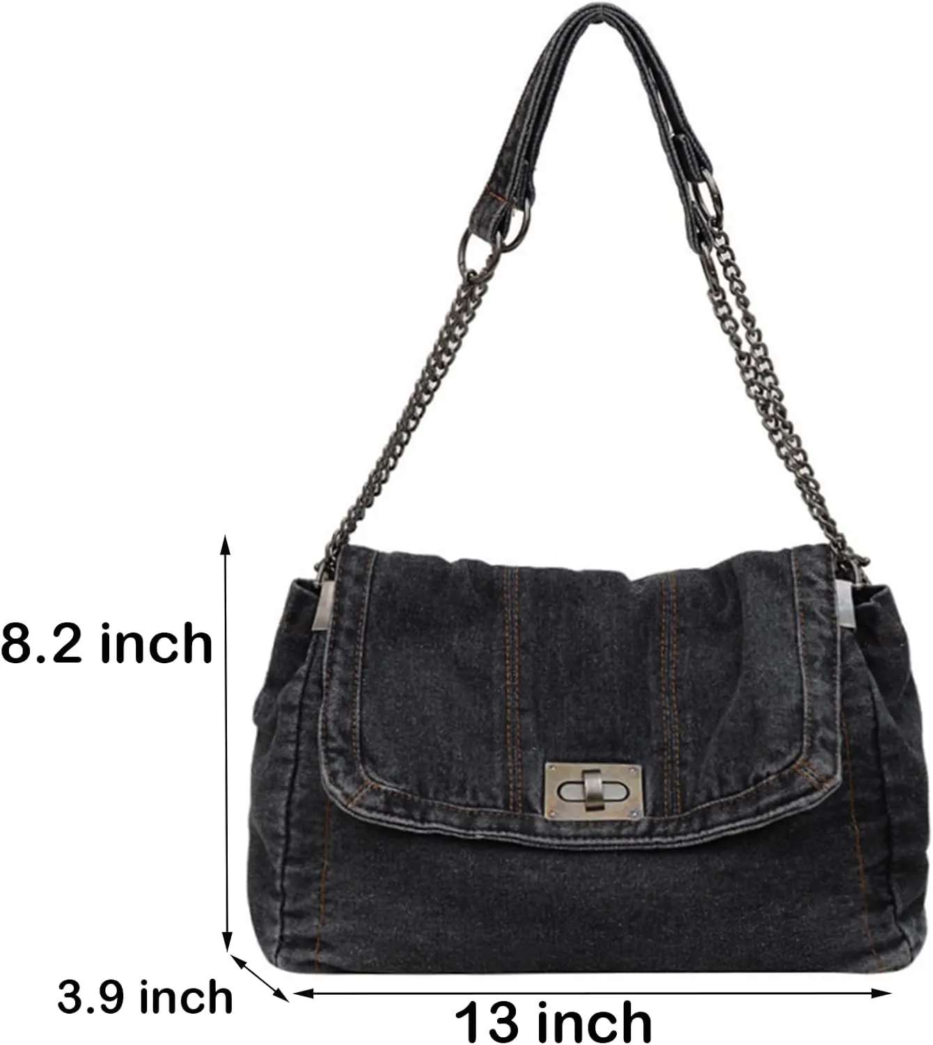 Denim Purse for Women Jean Purses Tote Bag for Womens Handbags Work Bags Jean Shoulder Bag Trendy Crossbody Bags