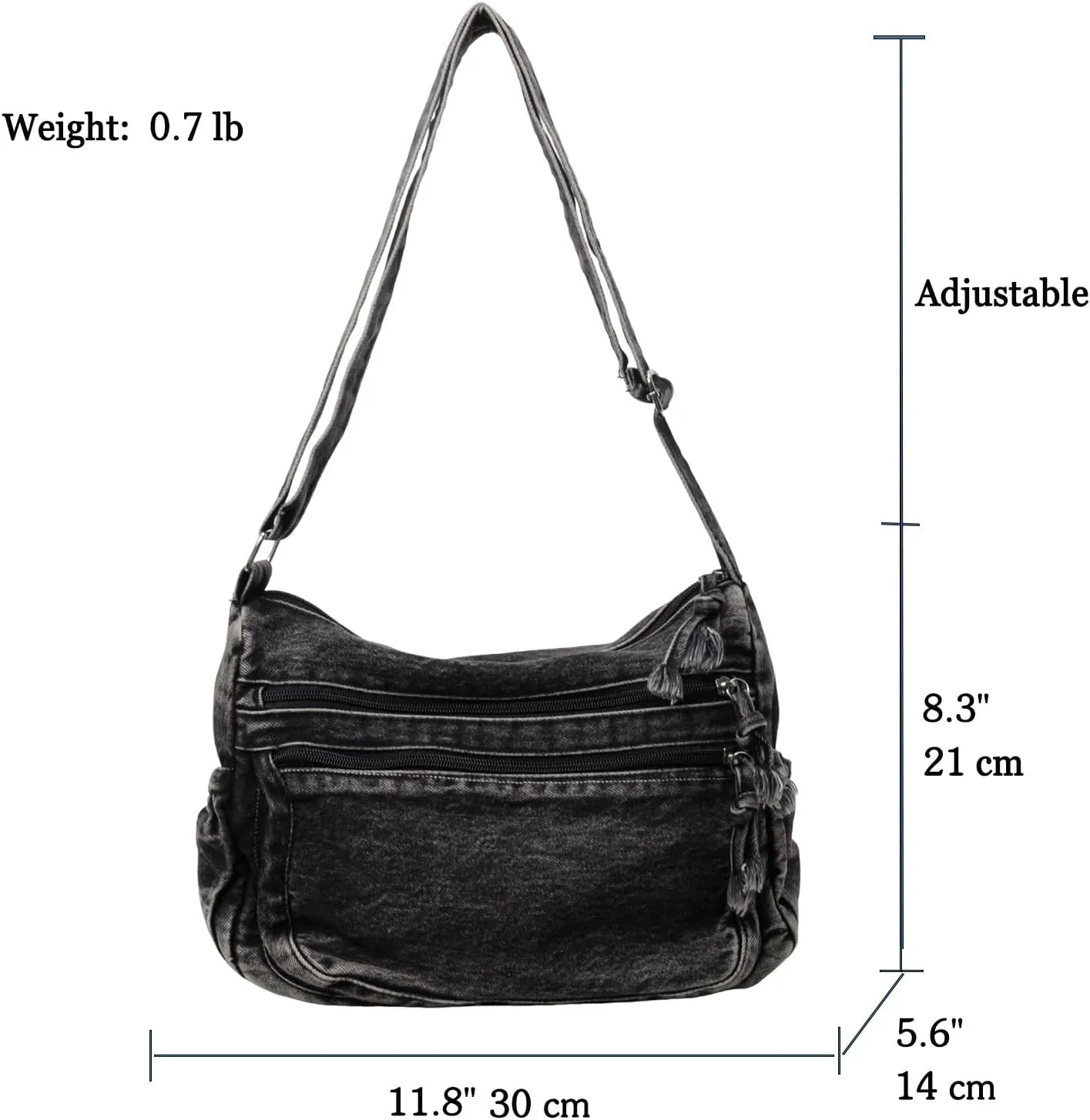 Denim Purses for Women,Canvas Crossbody Bag Purses Men Shoulder Bag Tote Bag with Pockets Handbags Casual Lightweight