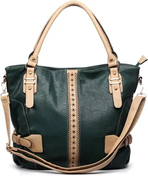 Designer DS Color Block strap Embossed bold stitching shoulder L bag