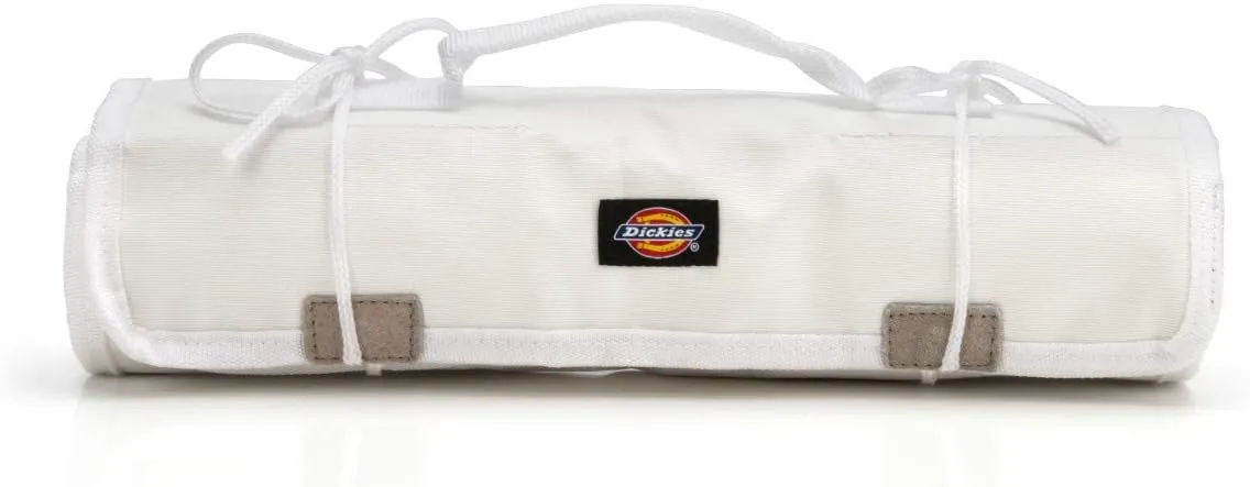 Dickies Large Paint Brush/Wrench Organizer Roll for Painters and Mechanics, 23 Tool Pockets, Durable Canvas Construction, White