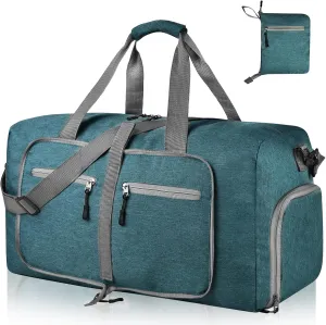 Dimayar 85L Travel Duffle Bag for Men Women - Foldable Duffel Bag with Shoes Compartment - Overnight Bags Waterproof & Tear Resistant(Green)
