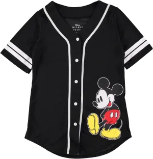 Disney Ladies Mickey Mouse Fashion Shirt - Mickey & Minnie Mouse Baseball Jersey Mickey Mouse Button Down Baseball Jersey