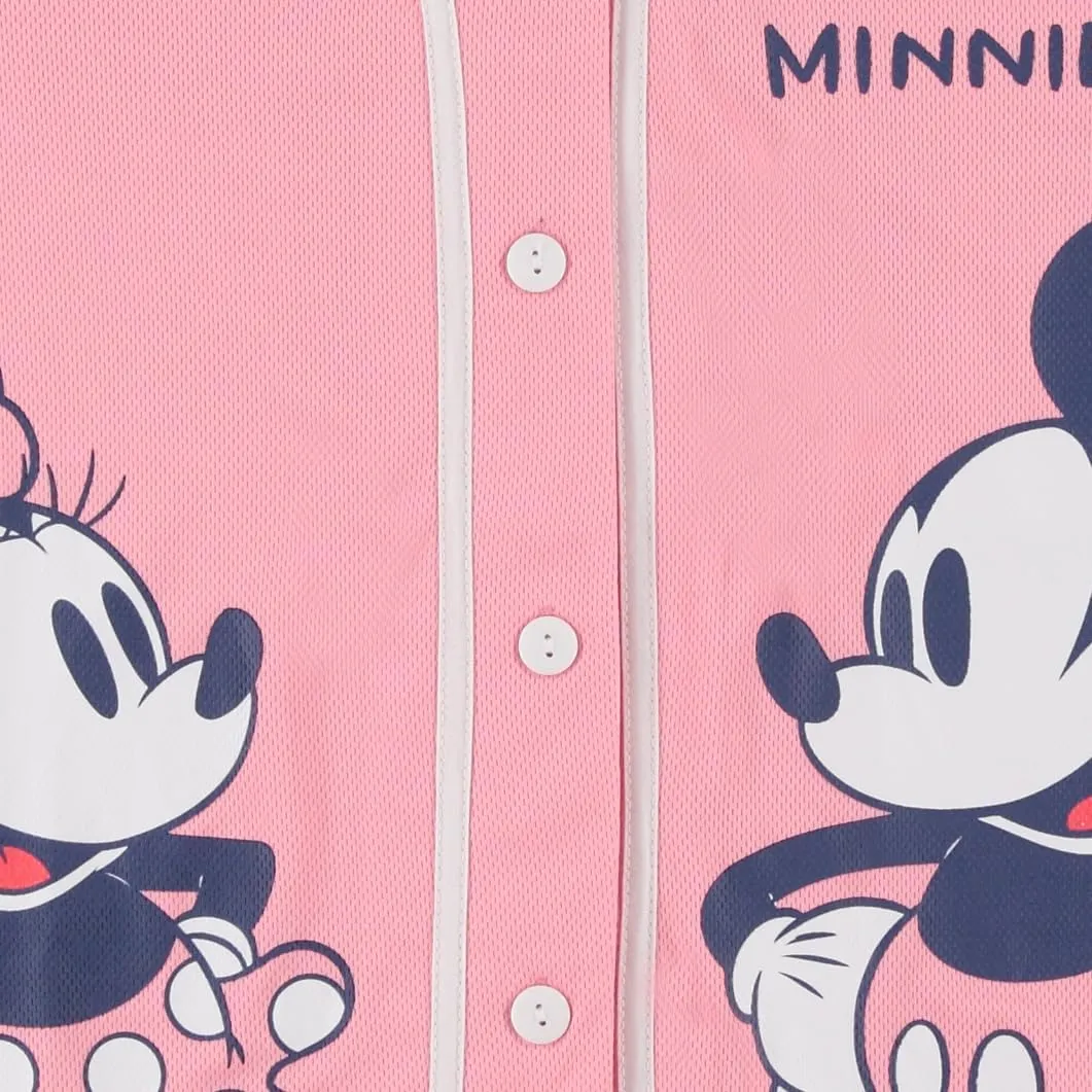 Disney Ladies Mickey Mouse Fashion Shirt - Mickey & Minnie Mouse Baseball Jersey Mickey Mouse Button Down Baseball Jersey