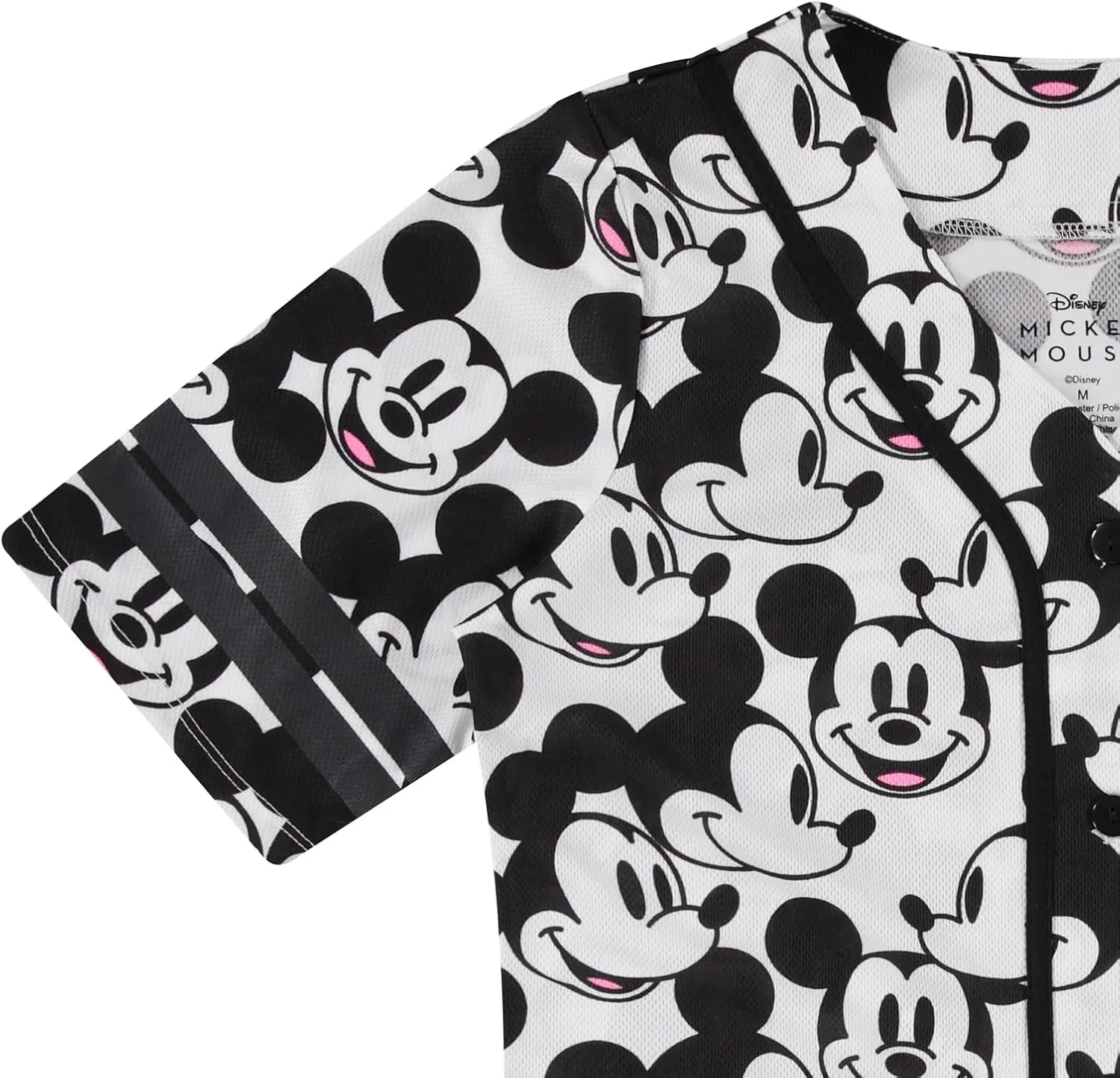 Disney Ladies Mickey Mouse Fashion Shirt - Mickey & Minnie Mouse Baseball Jersey Mickey Mouse Button Down Baseball Jersey