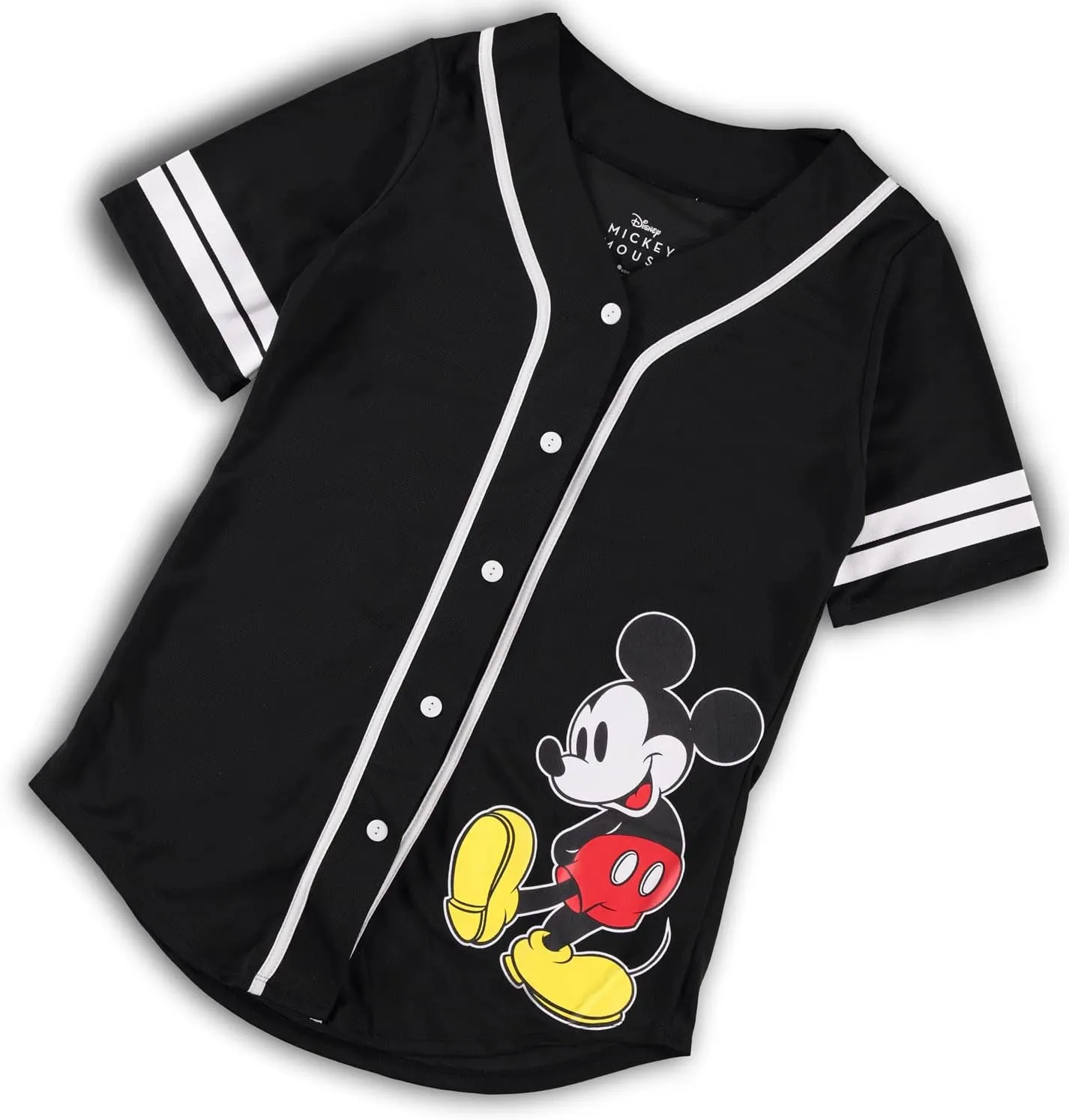Disney Ladies Mickey Mouse Fashion Shirt - Mickey & Minnie Mouse Baseball Jersey Mickey Mouse Button Down Baseball Jersey