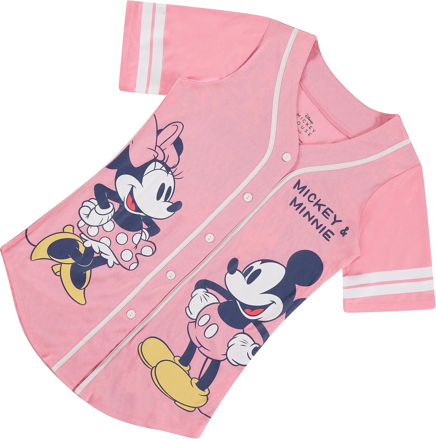 Disney Ladies Mickey Mouse Fashion Shirt - Mickey & Minnie Mouse Baseball Jersey Mickey Mouse Button Down Baseball Jersey