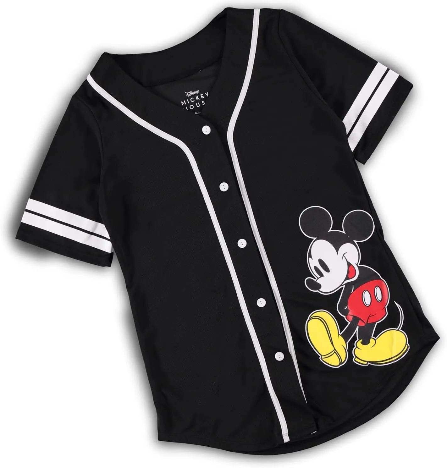 Disney Ladies Mickey Mouse Fashion Shirt - Mickey & Minnie Mouse Baseball Jersey Mickey Mouse Button Down Baseball Jersey