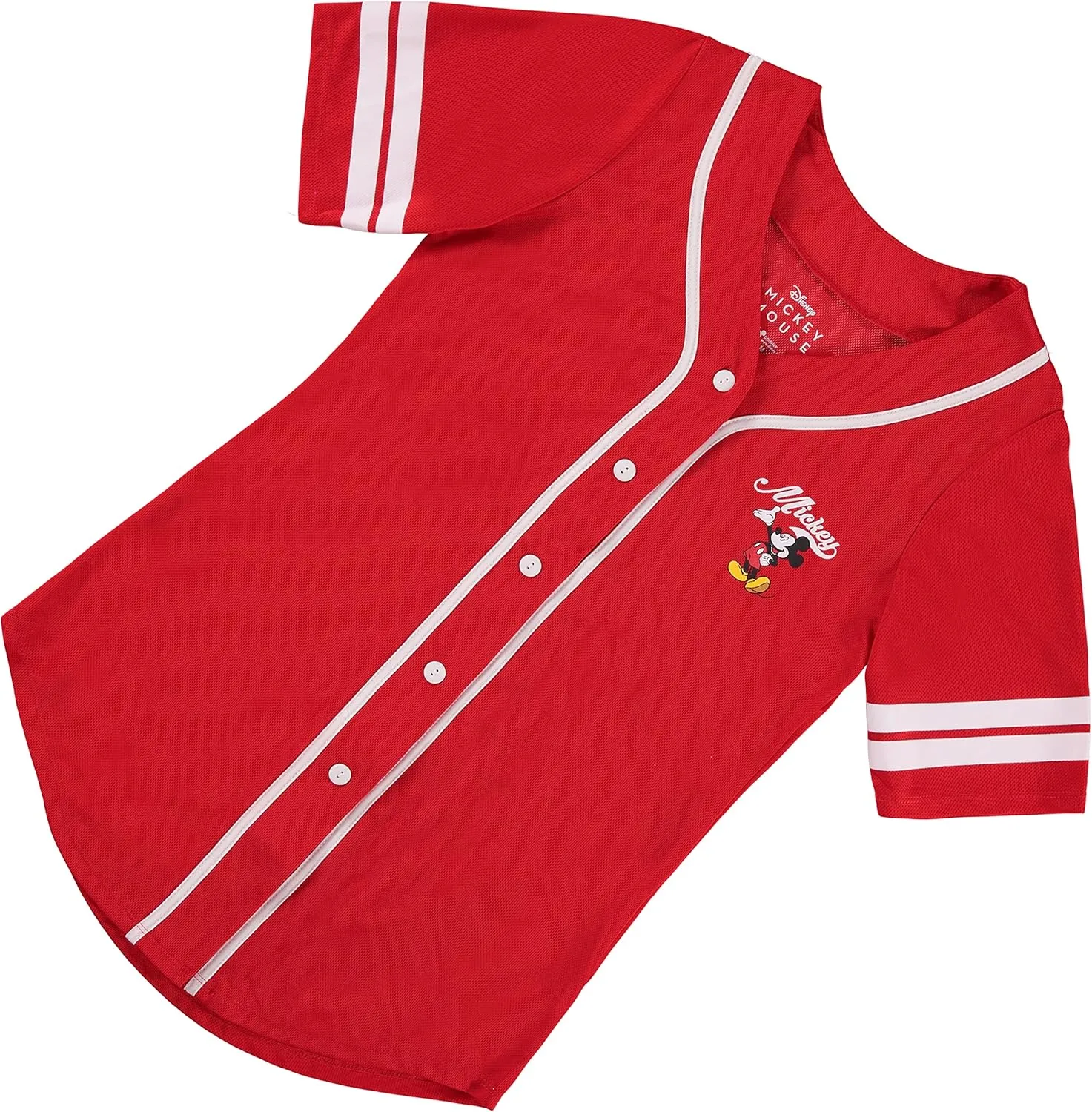 Disney Ladies Mickey Mouse Fashion Shirt - Mickey & Minnie Mouse Baseball Jersey Mickey Mouse Button Down Baseball Jersey
