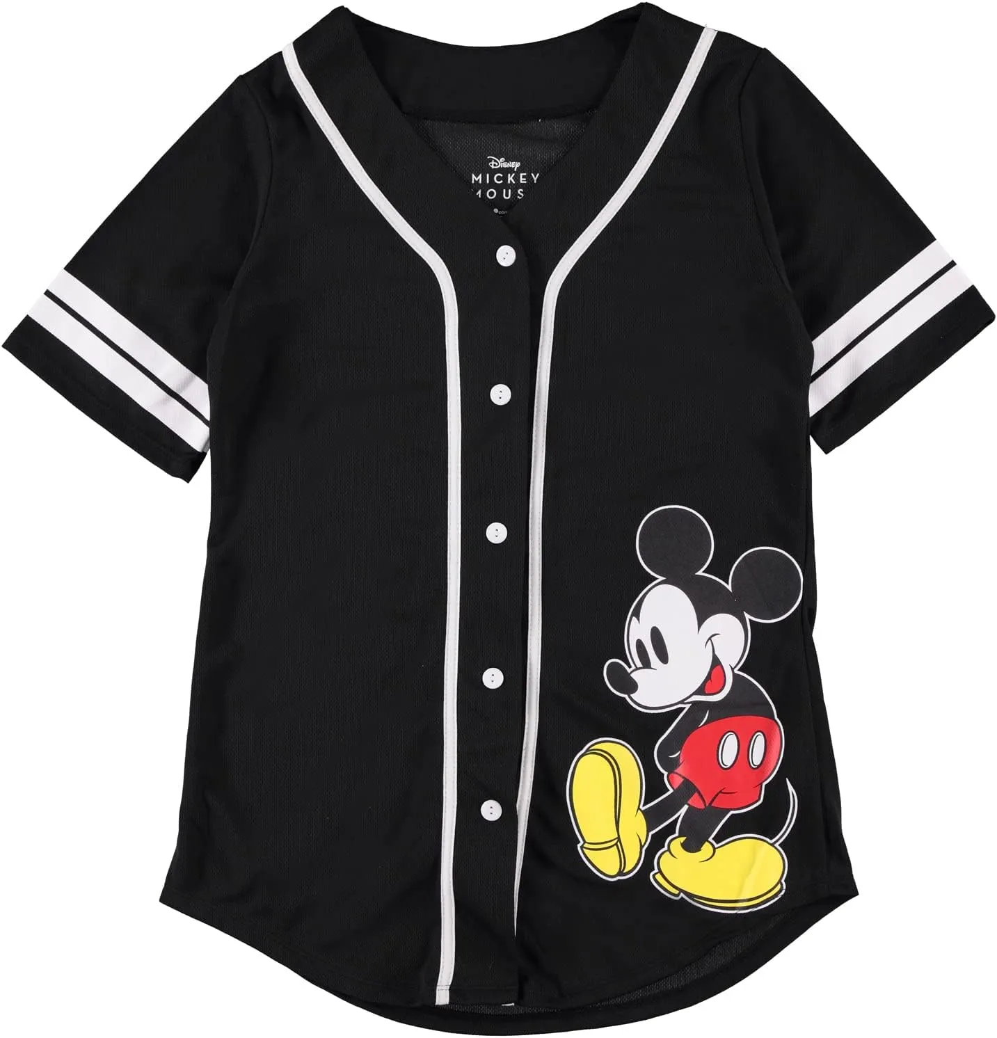 Disney Ladies Mickey Mouse Fashion Shirt - Mickey & Minnie Mouse Baseball Jersey Mickey Mouse Button Down Baseball Jersey