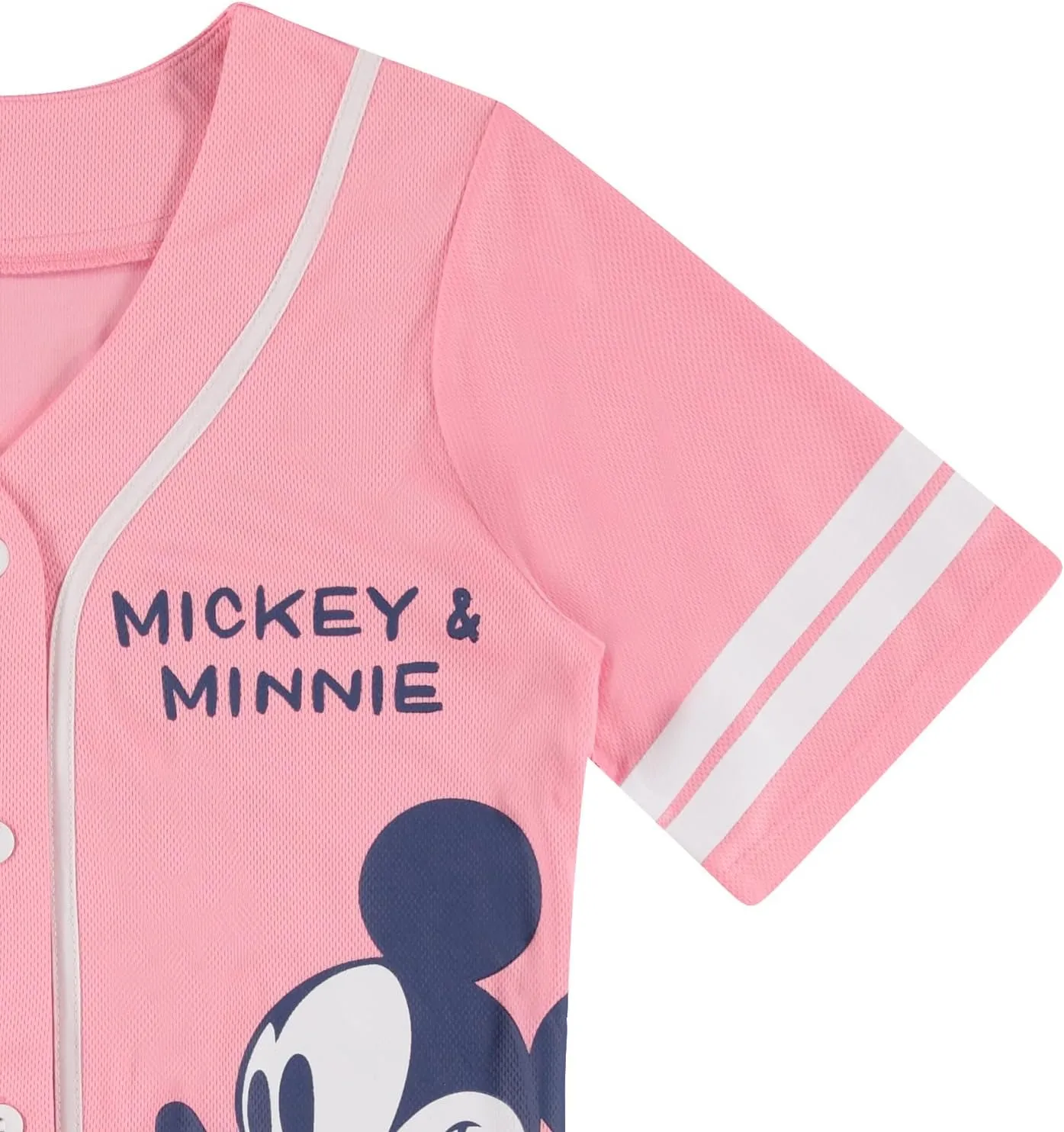 Disney Ladies Mickey Mouse Fashion Shirt - Mickey & Minnie Mouse Baseball Jersey Mickey Mouse Button Down Baseball Jersey