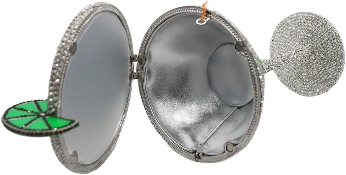 DJBM Women Twinkling Rhinestone Clutch Purse Chic Fancy Cocktail Cup Handbag with Chain for Evening Banquet