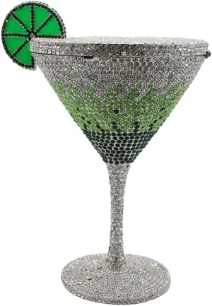 DJBM Women Twinkling Rhinestone Clutch Purse Chic Fancy Cocktail Cup Handbag with Chain for Evening Banquet