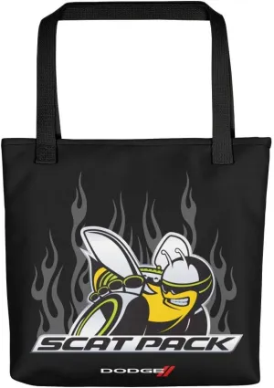 Dodge Scat Pack with Flames Premium Tote Bag