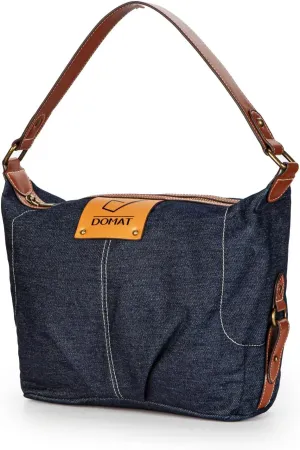 DOMAT Shoulder Bag For Women＆Men,Casual Handbag With Leather Trim,Large Capacity Hobo Tote Bag For Daily Use
