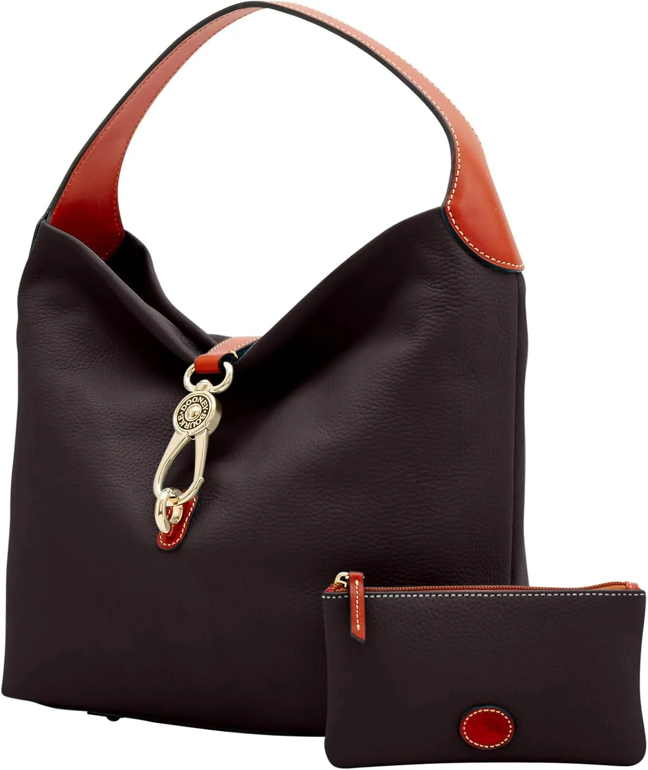 Dooney & Bourke Handbag & Wallet Set, Pebble Grain Leather Logo Lock Shoulder Bag and Coin Purse for Women