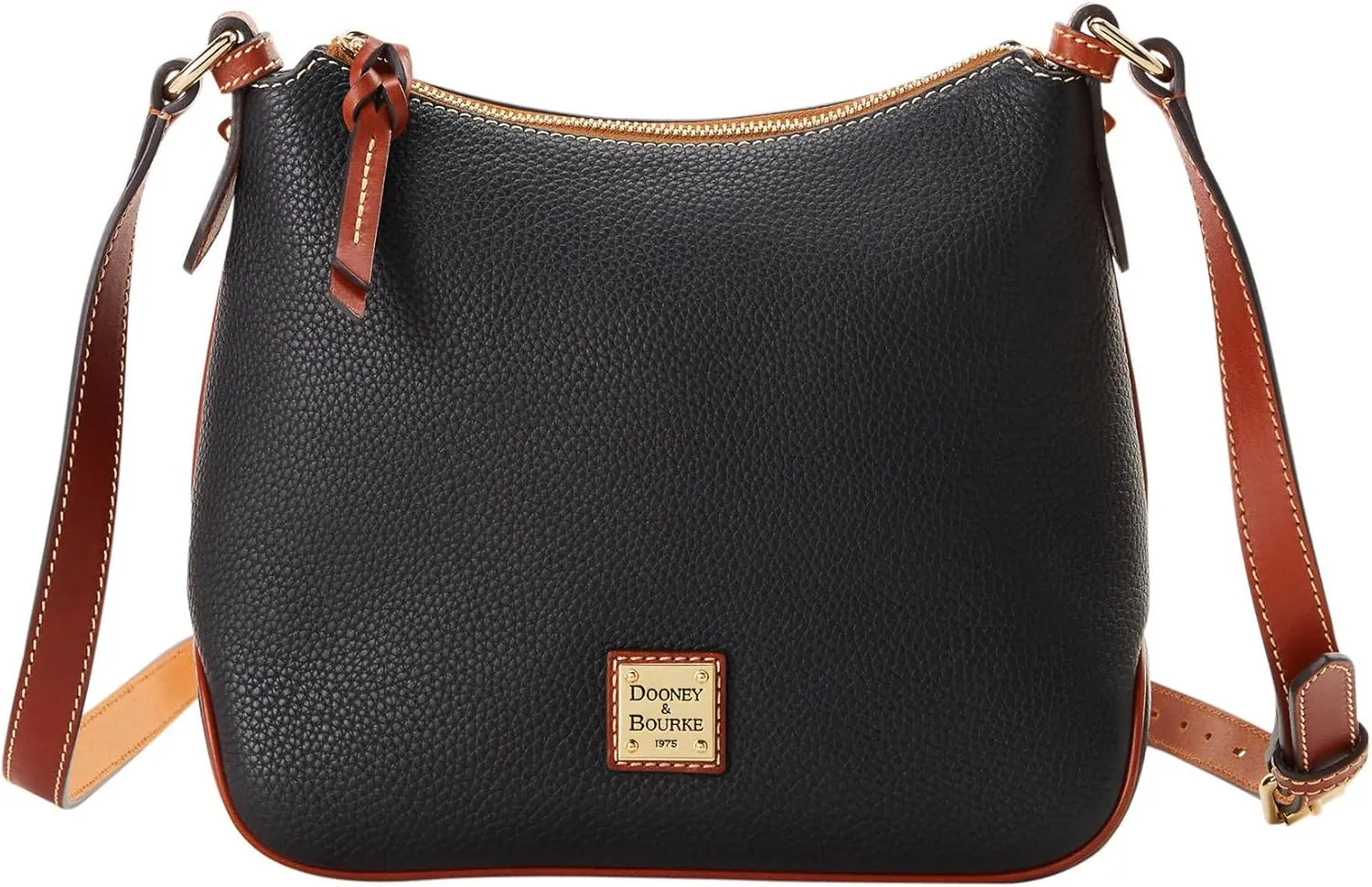 Dooney & Bourke Women's Crossbody Hobo in Pebble Grain Leather, Medium Handbag with Adjustable & Detachable Shoulder Strap