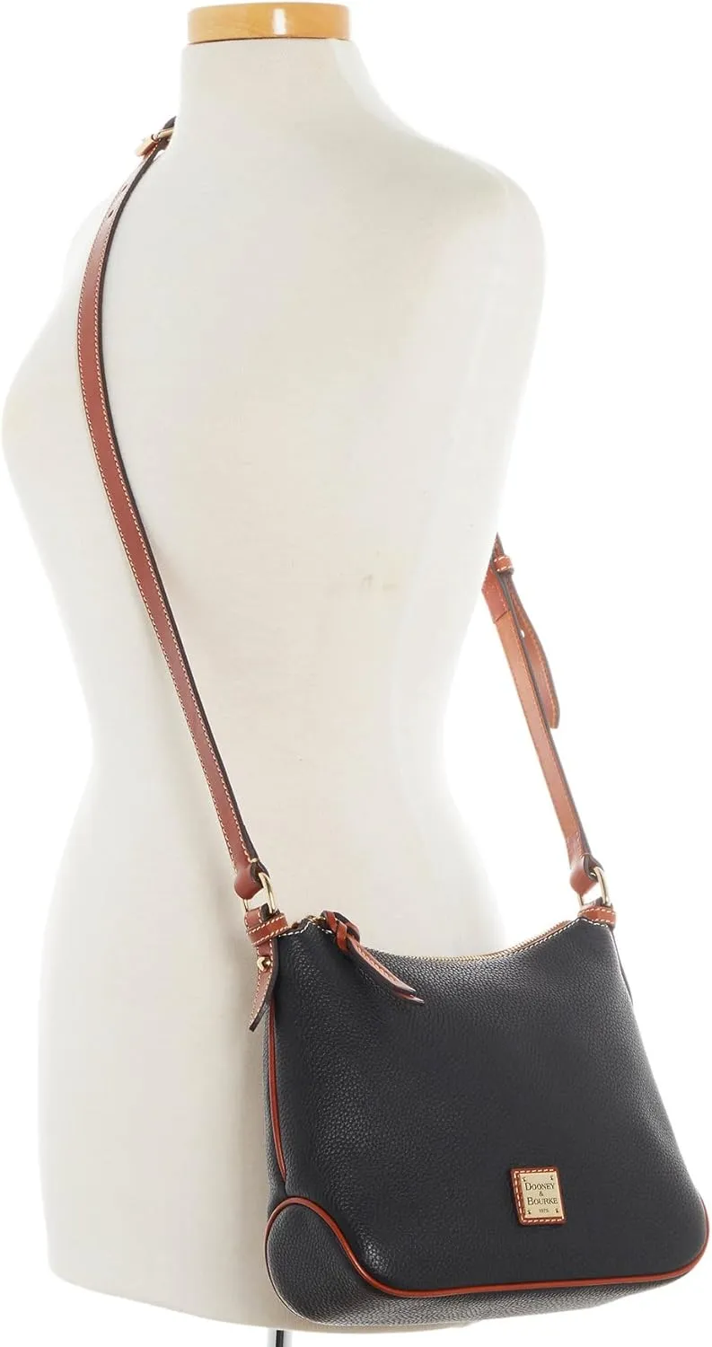 Dooney & Bourke Women's Crossbody Hobo in Pebble Grain Leather, Medium Handbag with Adjustable & Detachable Shoulder Strap