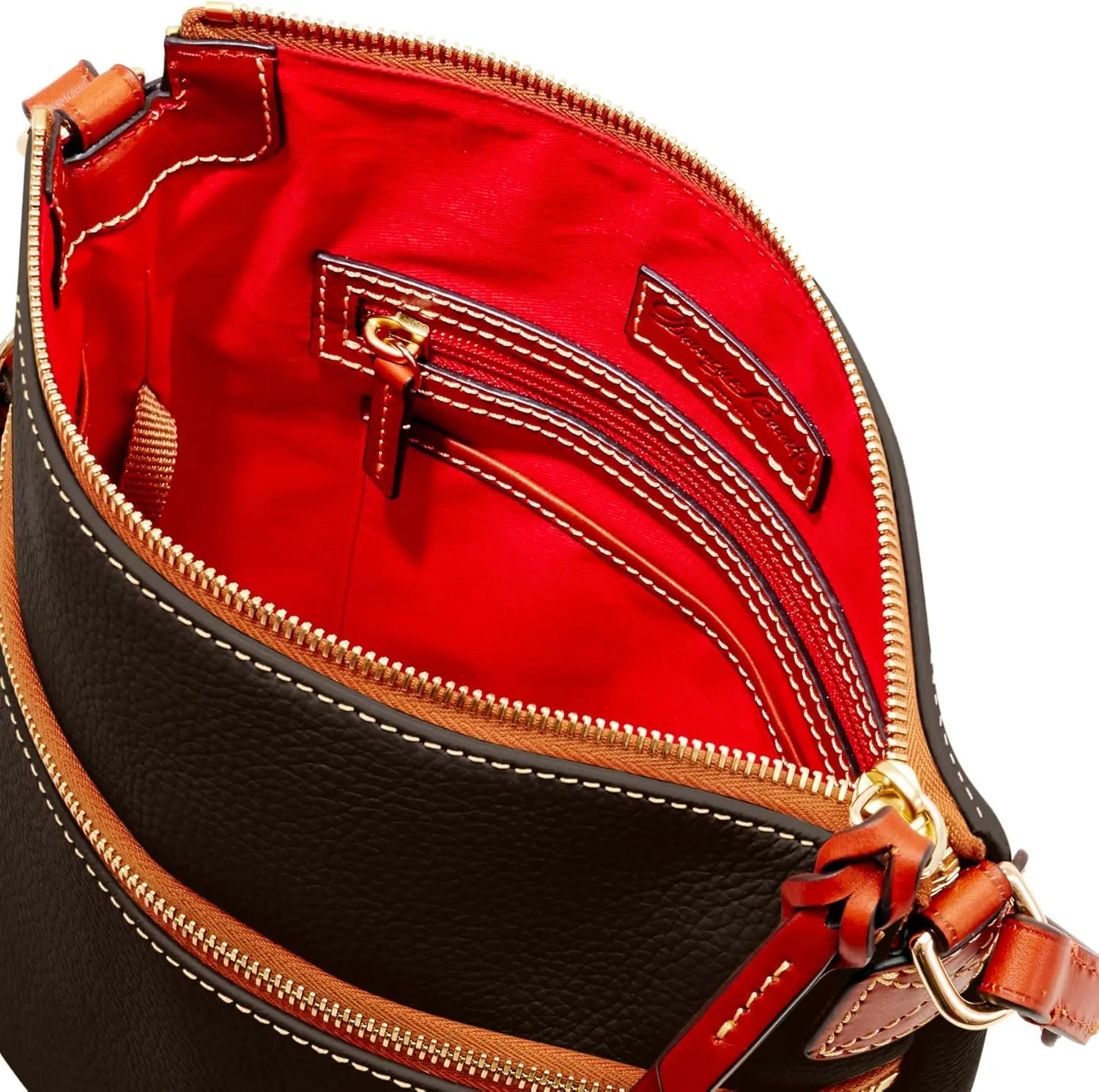 Dooney & Bourke Women's Crossbody in Pebble Grain Leather, Large Handbag with Adjustable Shoulder Strap